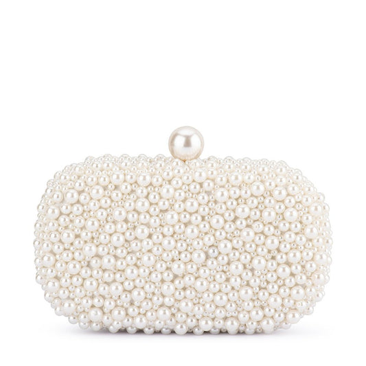 Olga Berg VALENTINA Pearl Clutch (Silver)