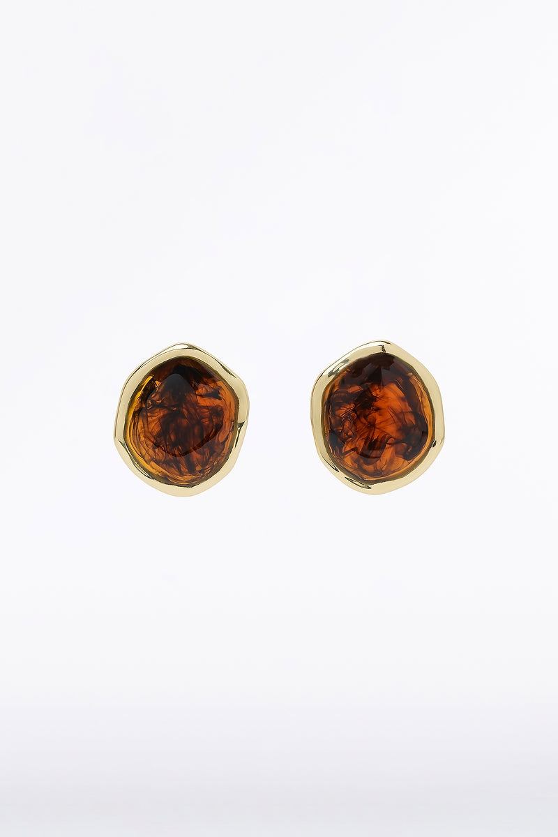 Image of Jewelry. Product name - Venetian Oval Earrings in Gold colour by brand - Carla Zampatti