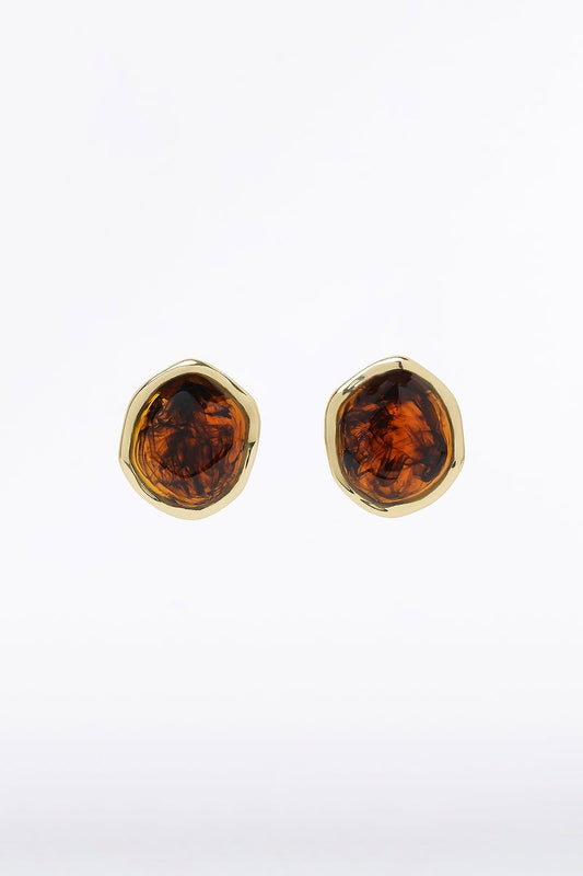 Image of Jewelry. Product name - Venetian Oval Earrings in Gold colour by brand - Carla Zampatti