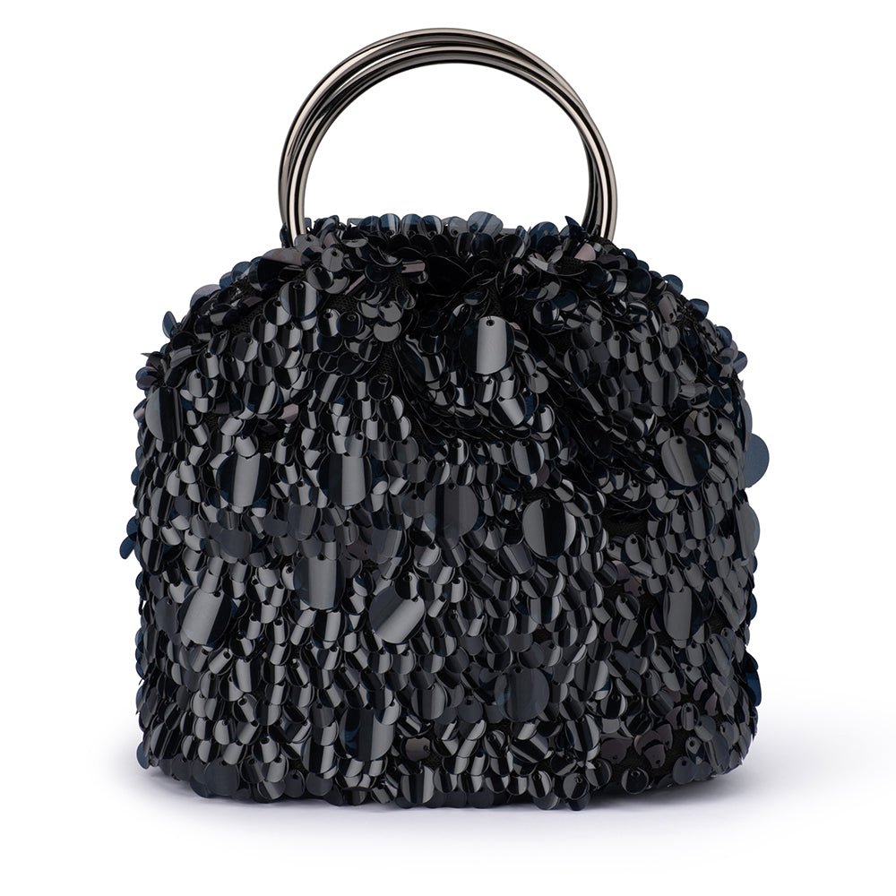 Olga Berg VERA Sequin Top Handle (Black)
