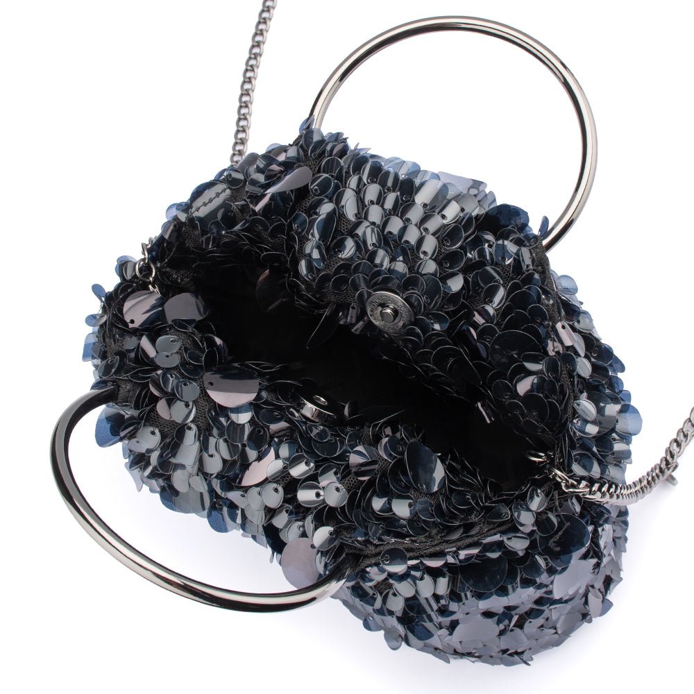 Olga Berg VERA Sequin Top Handle (Black)