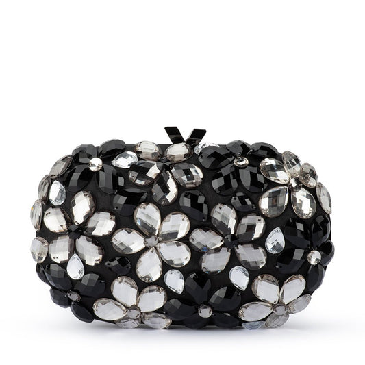 Image of Bags. Productname: VICTORIA Flower Clutch in Black colour by brand - Olga Berg