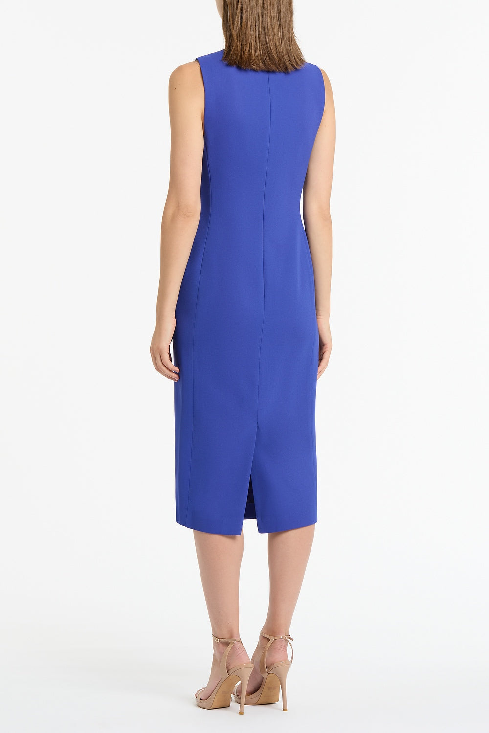 Carla Zampatti Violet Crepe Sheath Dress (Blue)