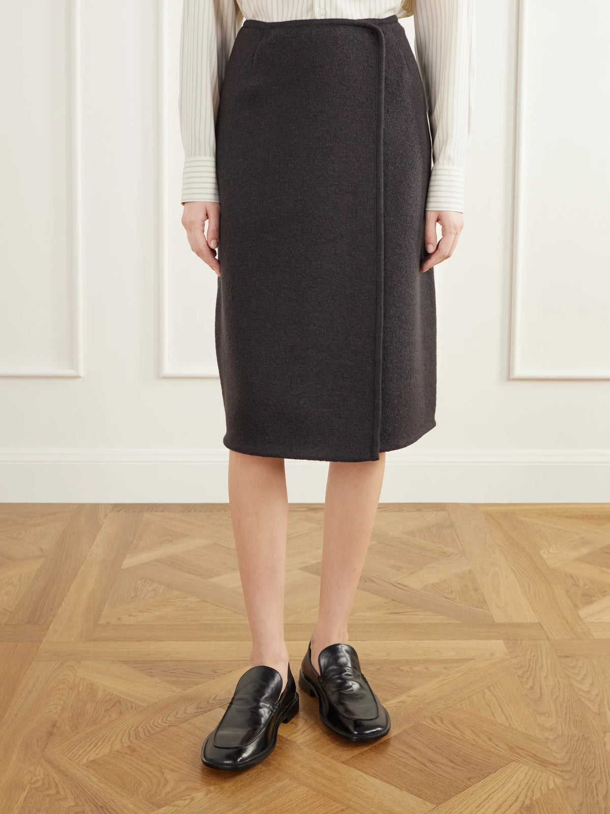 RIER Walker Felted Wool-fleece Midi Skirt