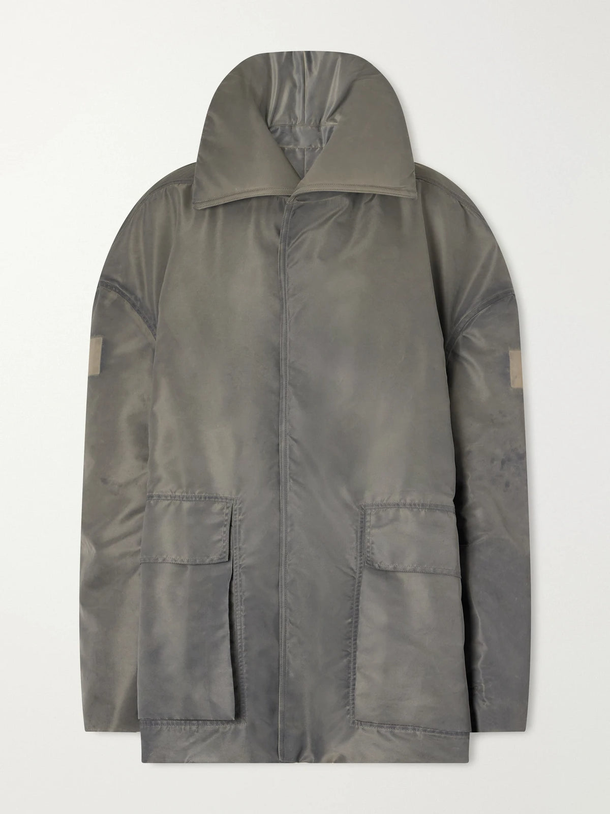 Rick Owens Dracucollar Oversized Distressed Padded Shell Parka