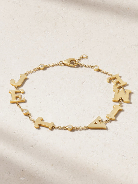 Je T'aime 9-karat Gold Diamond Bracelet