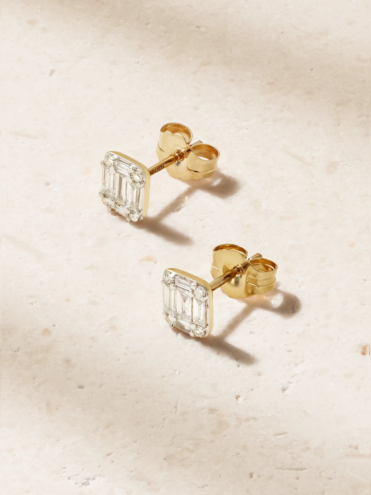 Shield Of Strength Gold Diamond Earrings