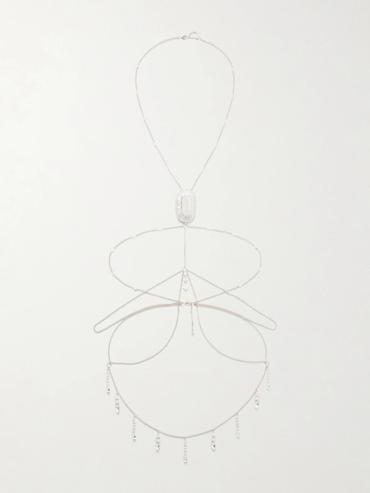 Silver-tone Crystal Body Chain
