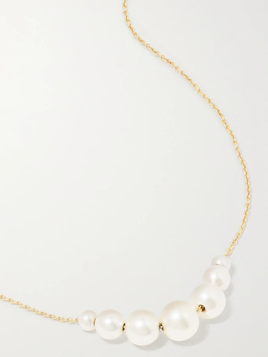 Grand Orangerie De Perle 14-karat Gold Pearl Necklace
