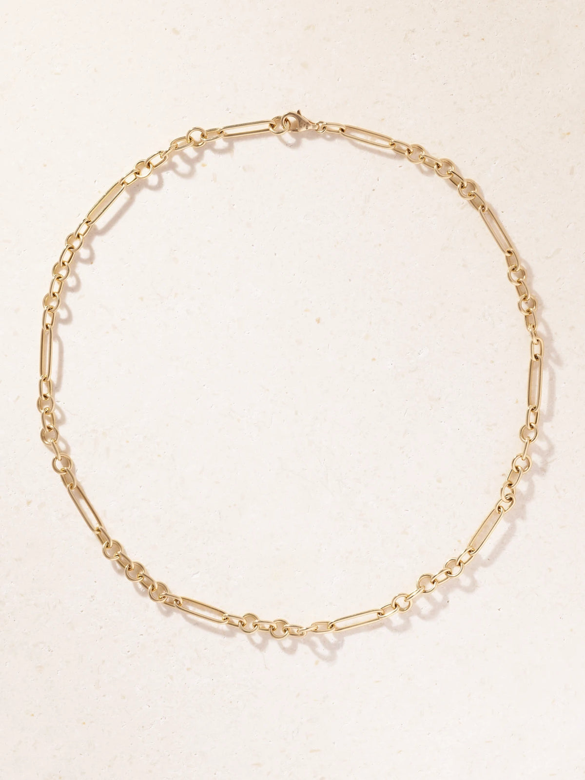 Small Mixed Clip 18-karat Gold Necklace