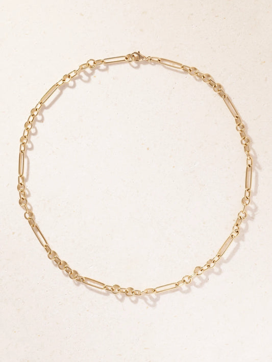 Small Mixed Clip 18-karat Gold Necklace