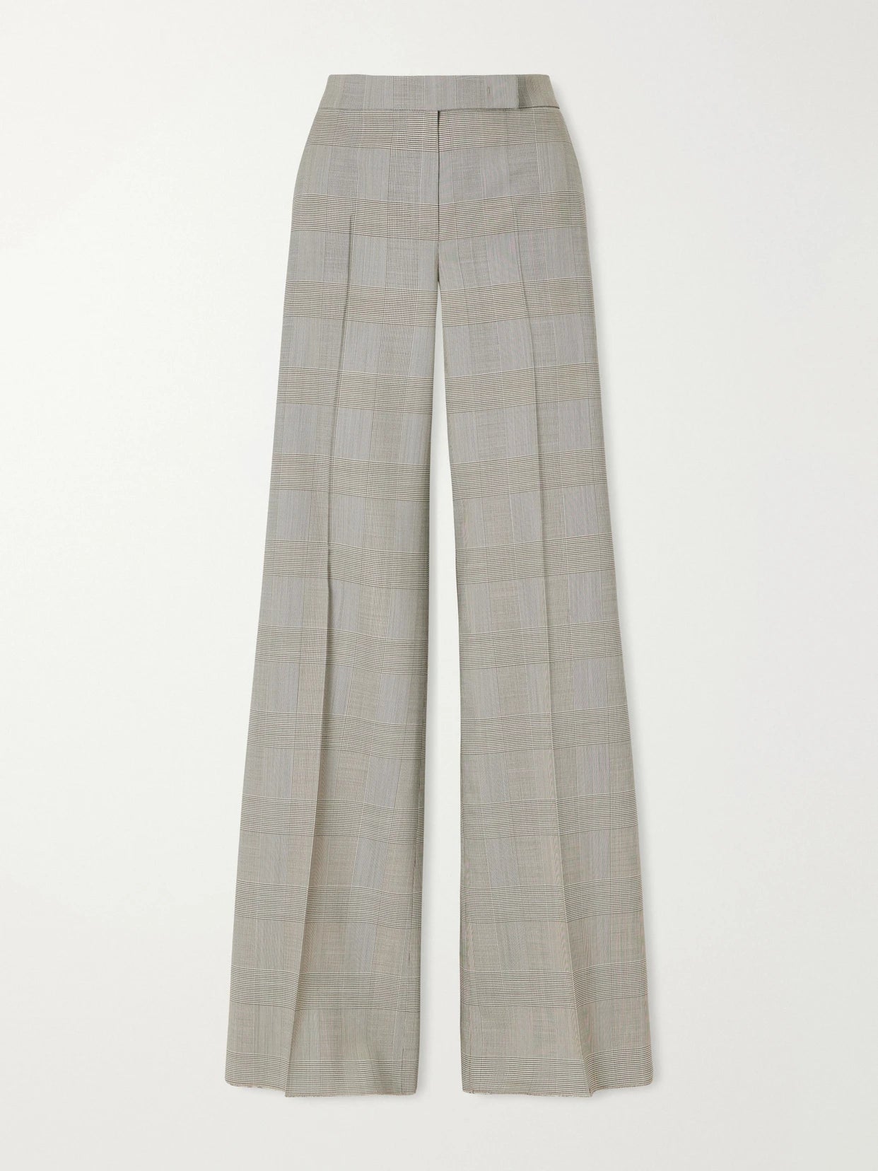 Logo-print Checked Wool Wide-leg Pants