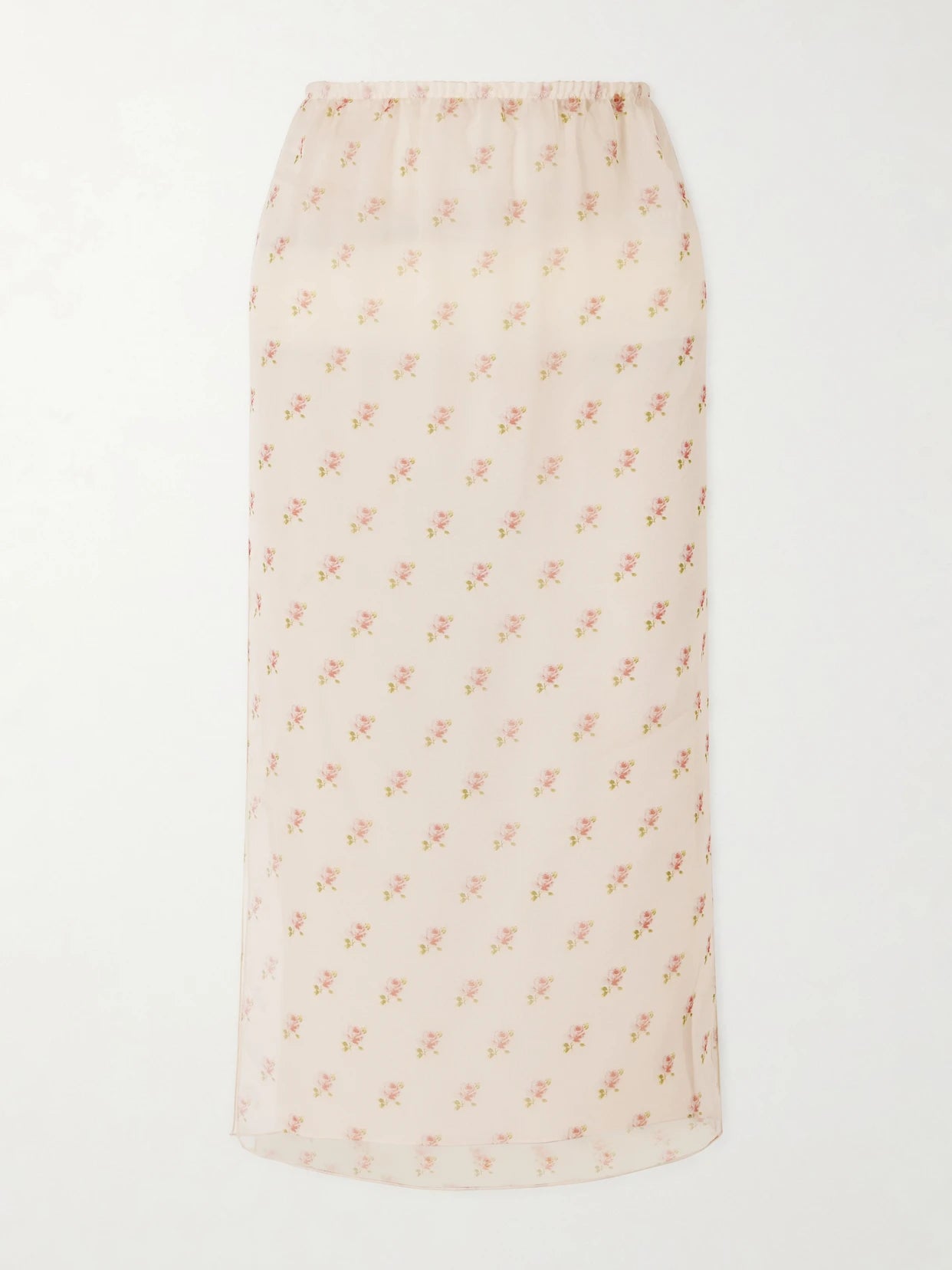 Sydni Floral-print Silk-organza Midi Skirt