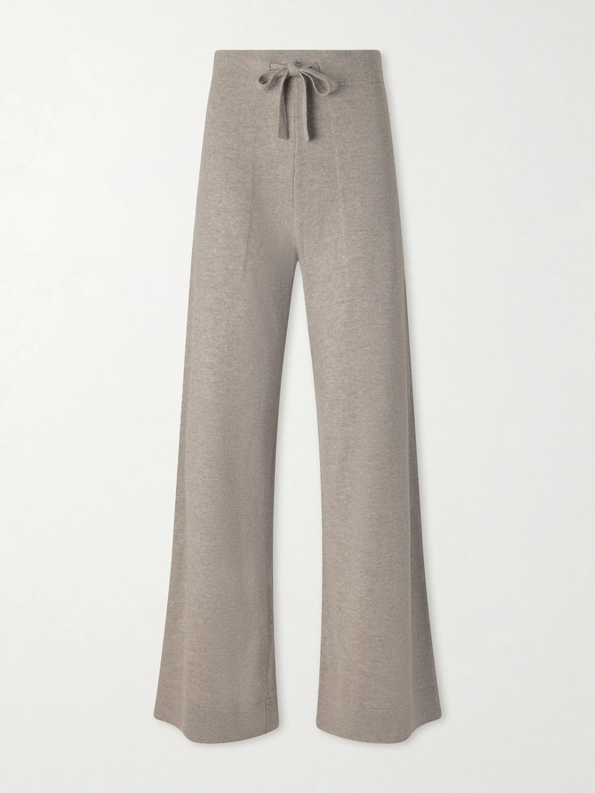 Le Kasha Suria Ribbed Organic Cashmere Wide-leg Pants