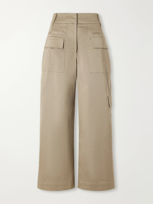 Proenza Schouler White Label Talla Cotton-blend Twill Wide-leg Pants