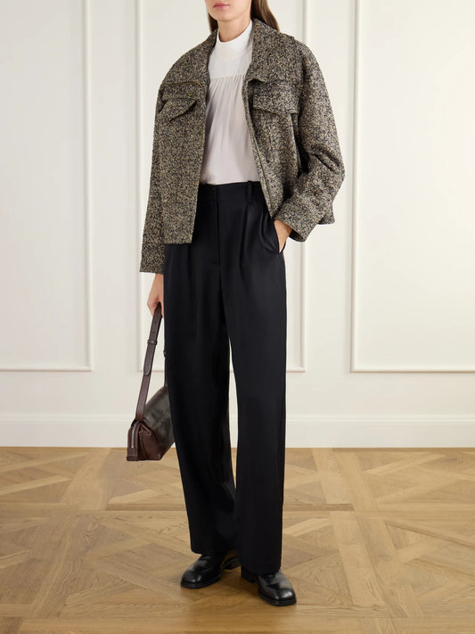 Image of Coats & Jackets. Product name - Silversmith Dickey Padded Tweed Jacket in Beige colour by brand - Veronica Beard