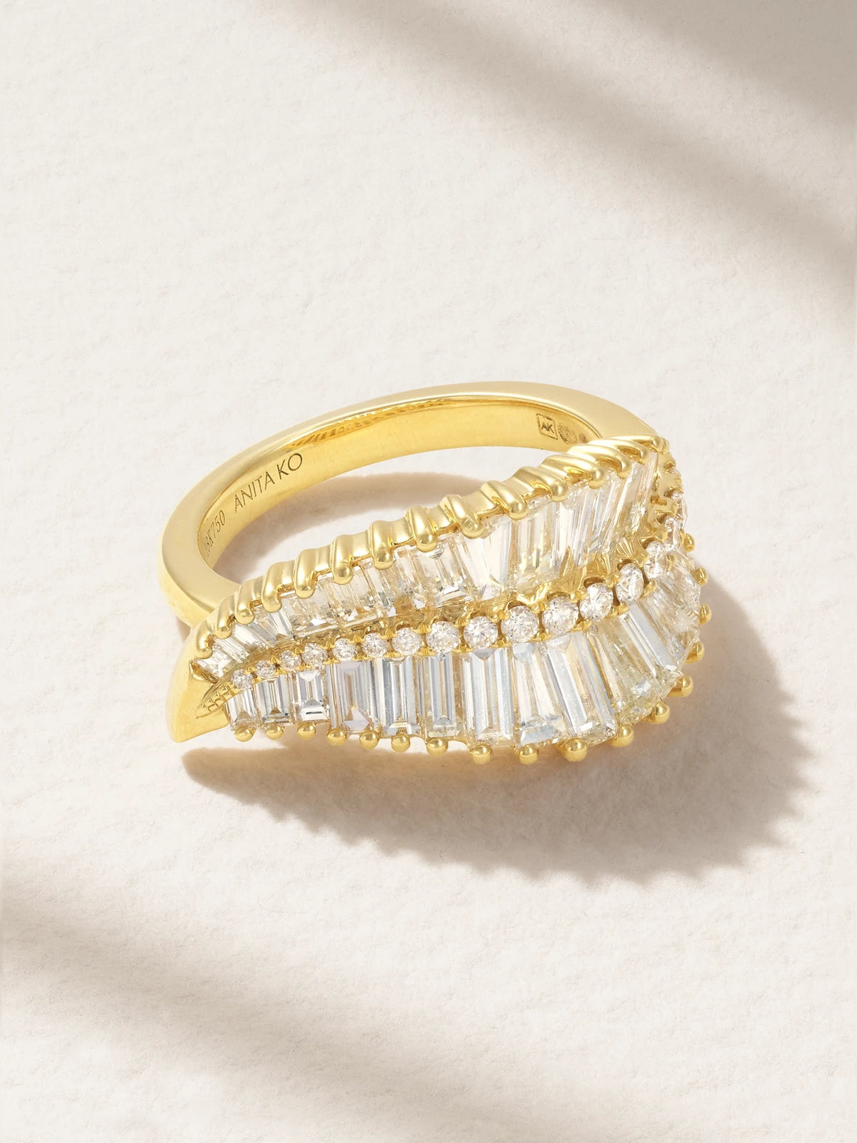 Palm Leaf 18-karat Gold Diamond Ring
