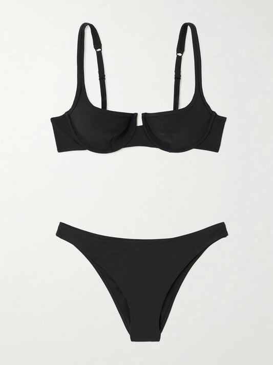 Image of Swimwear. Product name - Cinquantasei Underwired Bikini in Black colour by brand - Lido