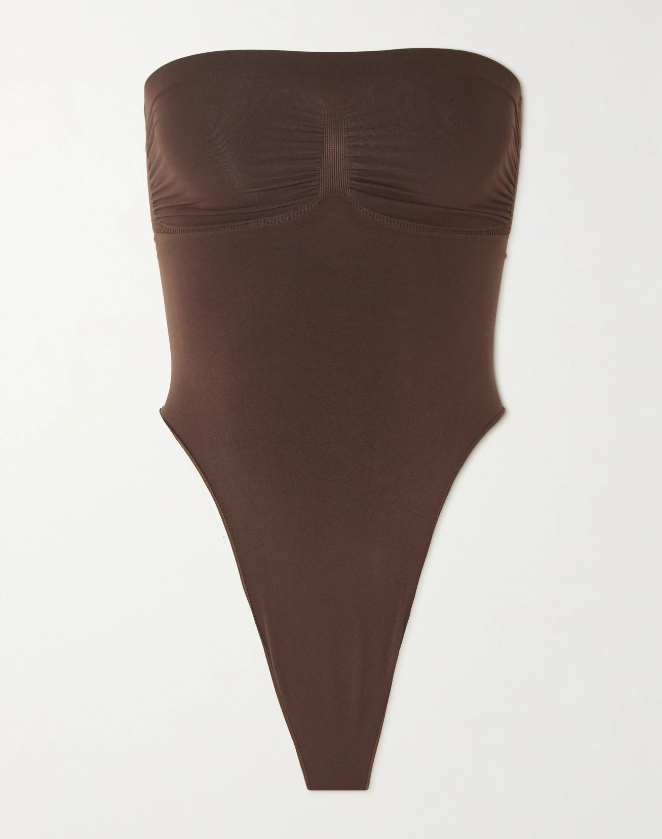 Seamless Sculpt Strapless Thong Bodysuit - Cocoa