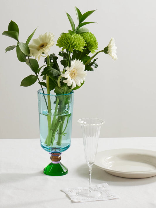 Image of Decor. Product name - Large Crystal Vase in Green colour by brand - Reflections Copenhagen