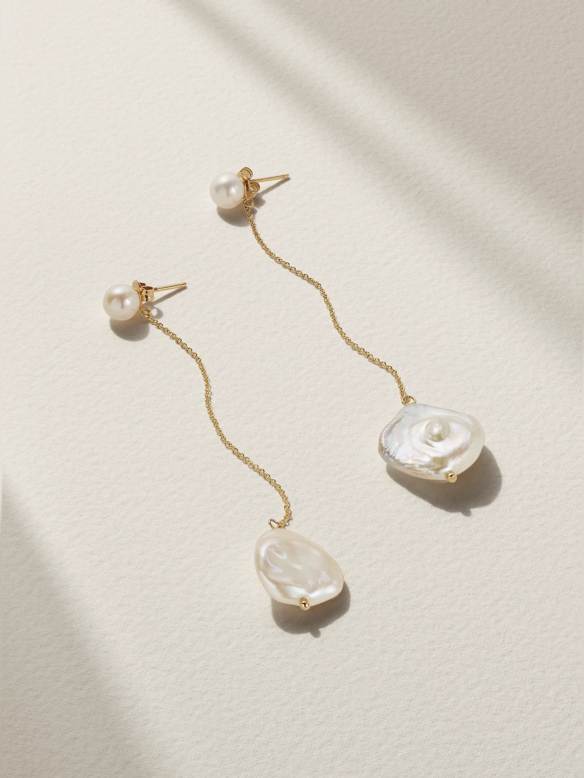 Duality 14-karat Gold Pearl Earrings
