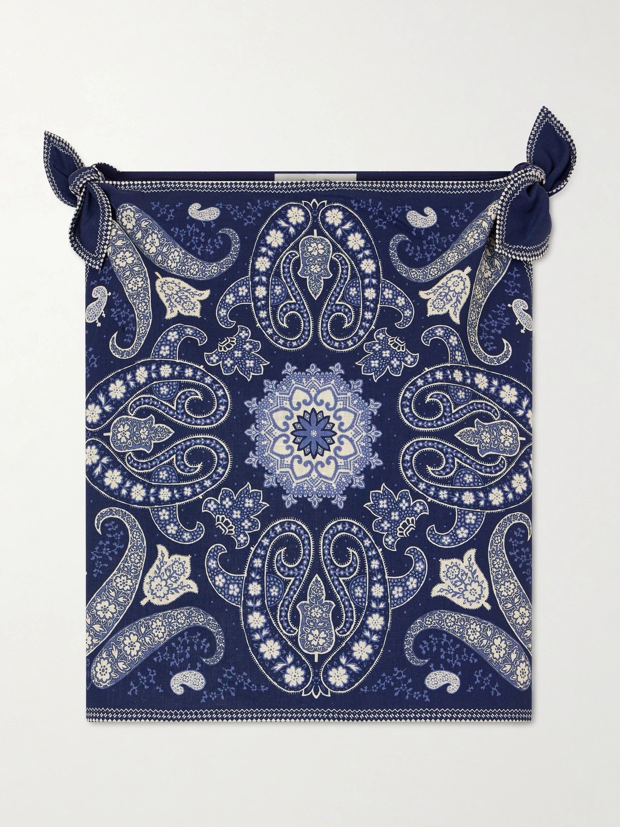 Emilina Knotted Printed Linen And Cotton-blend Tank