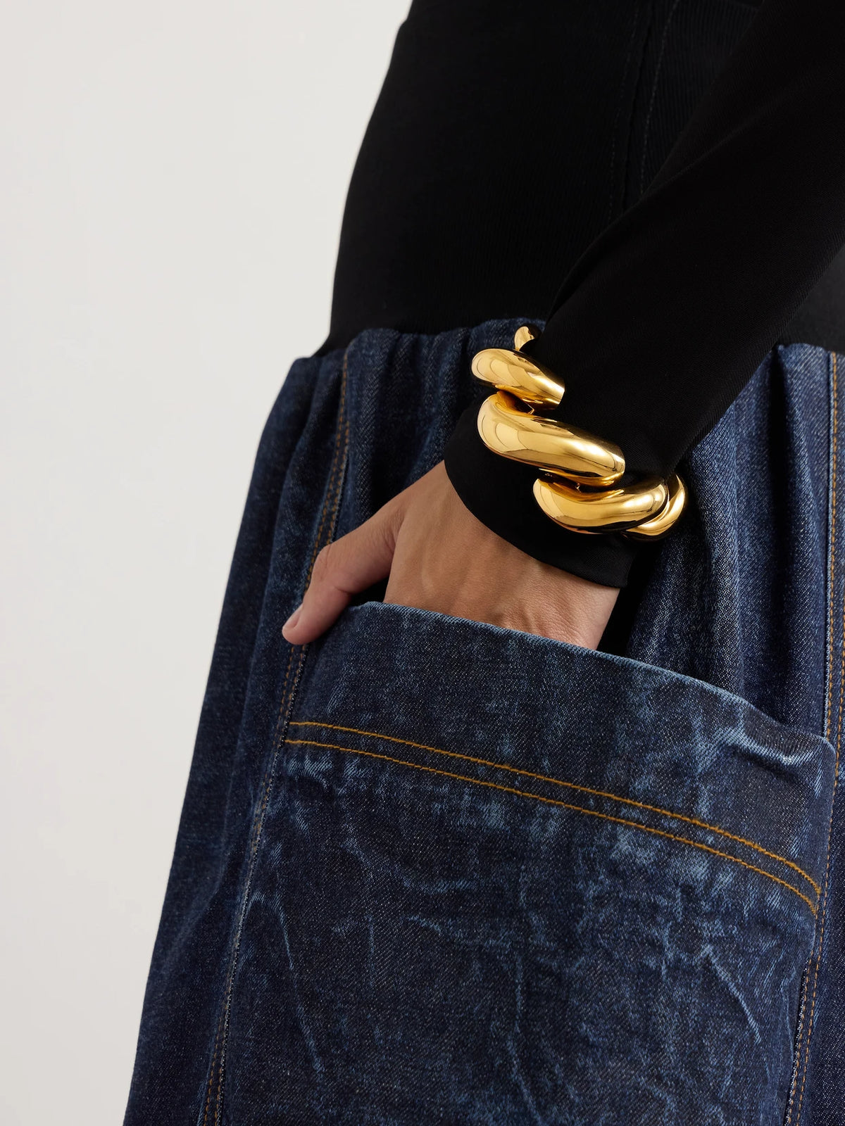 Image of Bracelets. Product name - Gold-tone Cuff in Multi colour by brand - Alaïa