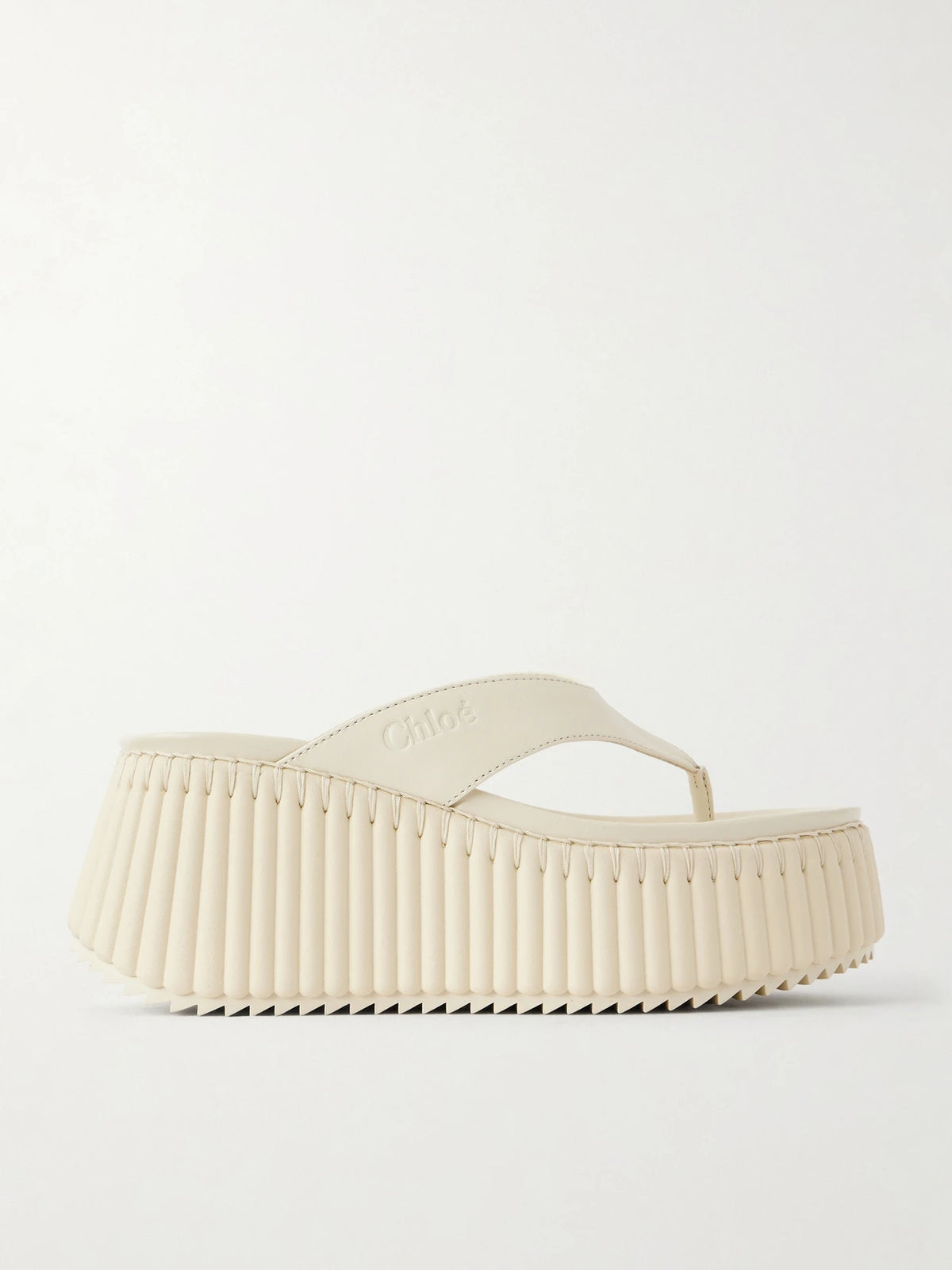 Nama Leather Platform Flip Flops