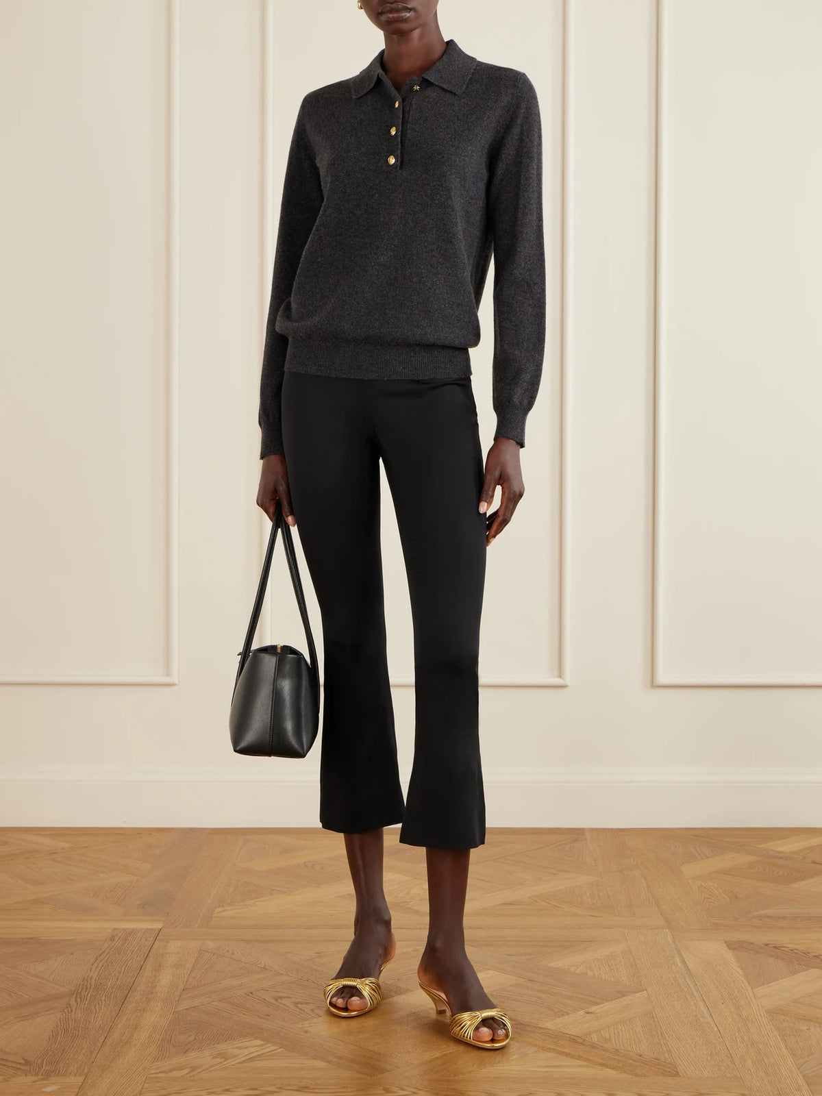 Image of Heels. Product name - Dixie 40 Metallic Leather Mules in Gold colour by brand - Loeffler Randall