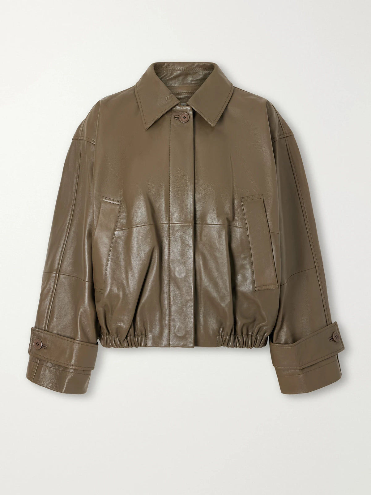 RÓHE Gathered Leather Jacket