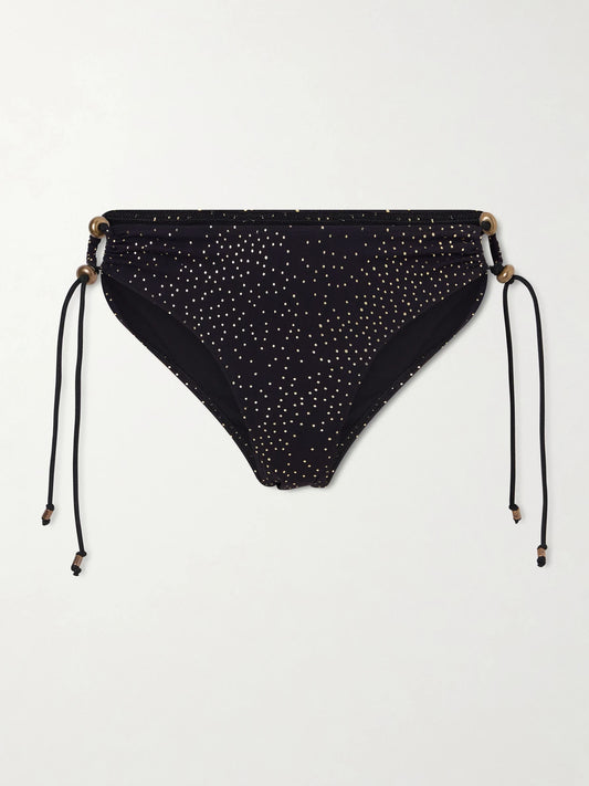 Image of Swimwear. Product name - Alvina Embellished Polka-dot Bikini Briefs in Multi colour by brand - ISABEL MARANT