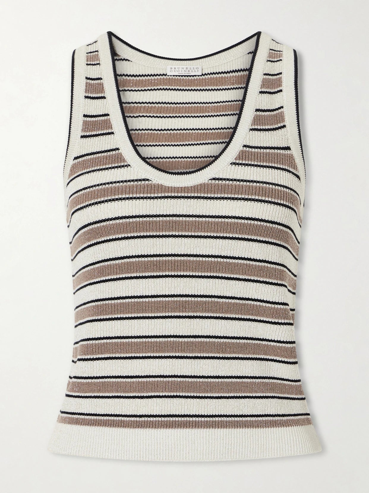 Striped Cotton-blend Top