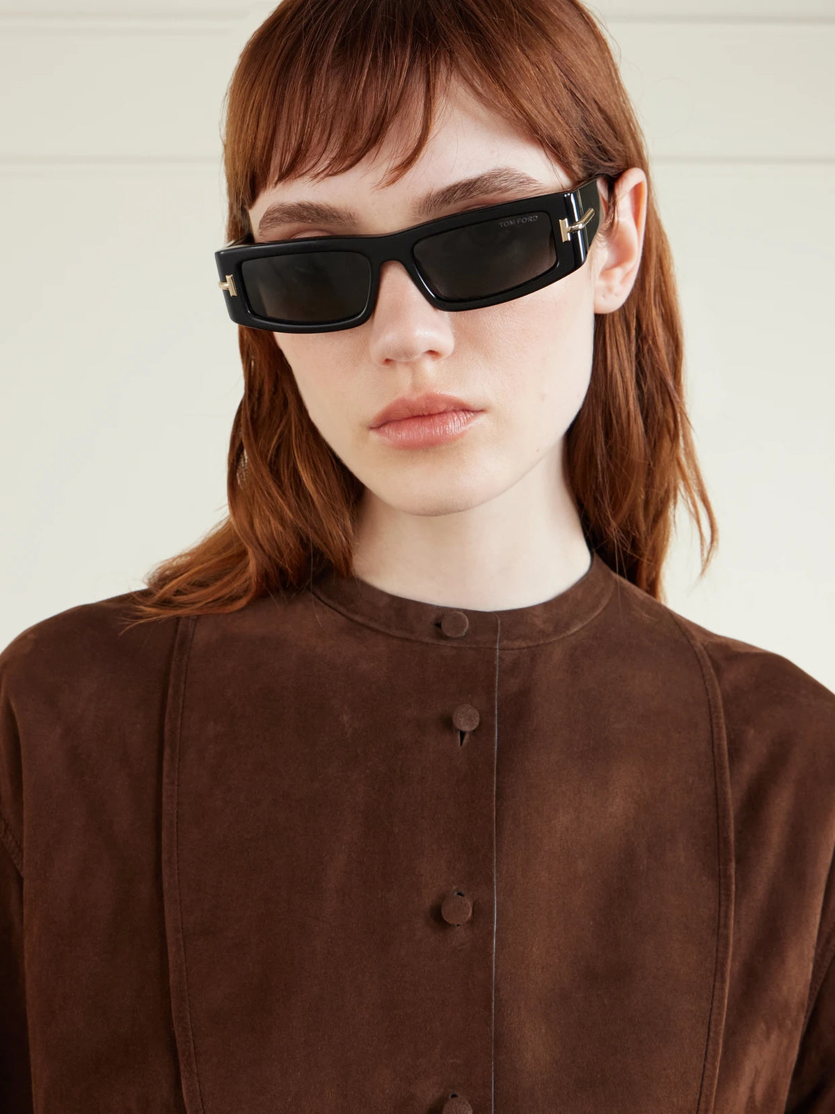 Image of Sunglasses. Product name - Square-frame Acetate Sunglasses in Black colour by brand - TOM FORD