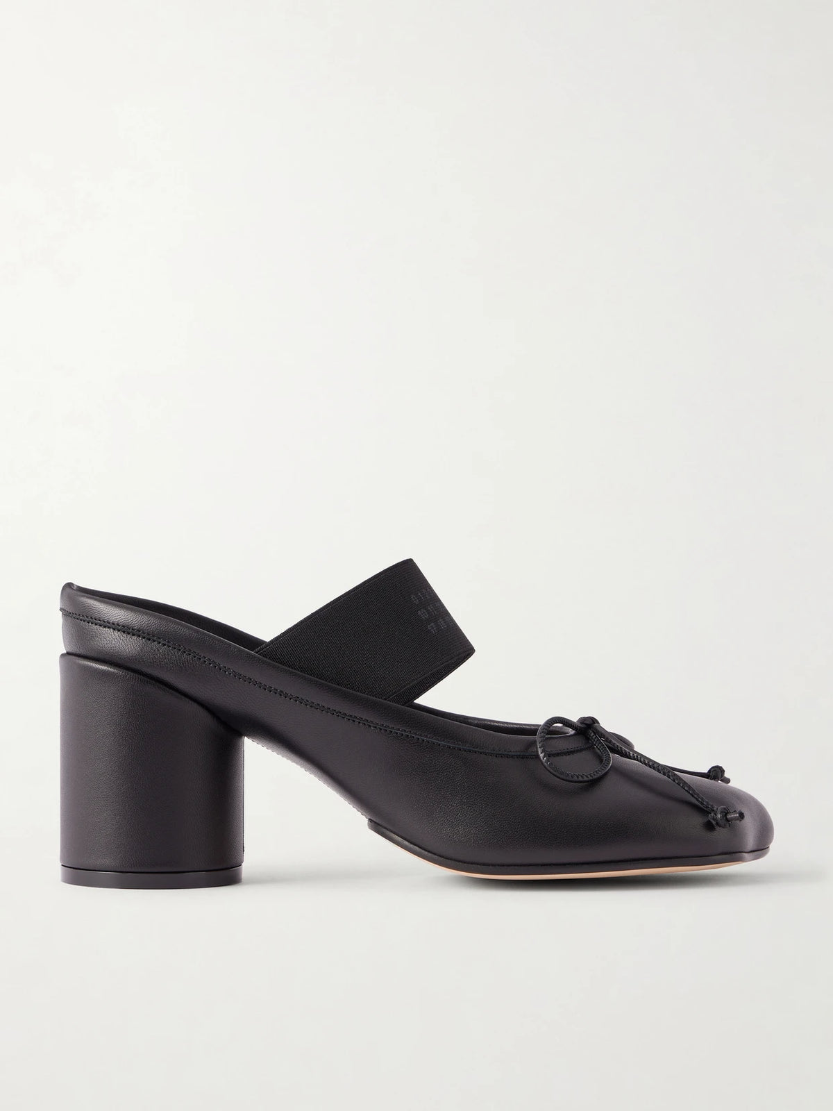 Bow-detailed Leather Mules