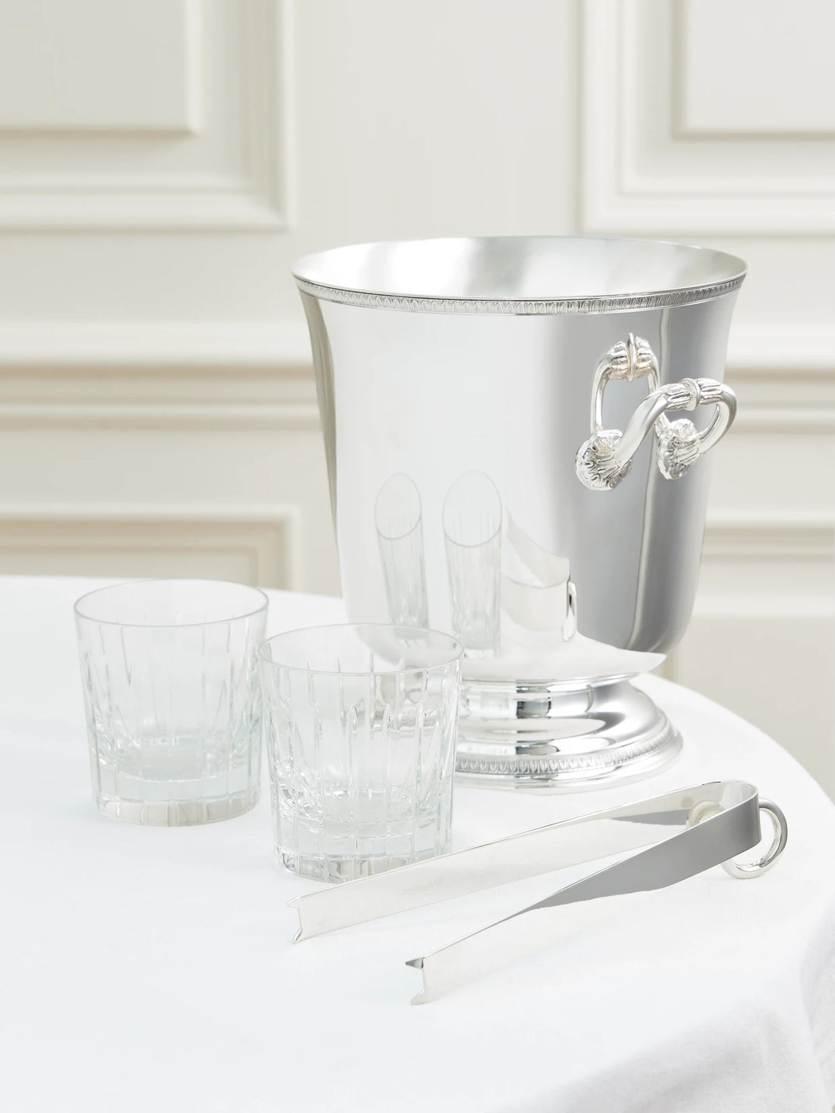 Image of Tableware. Product name - Vertigo Silver-plated Ice Tongs in Multi colour by brand - Christofle
