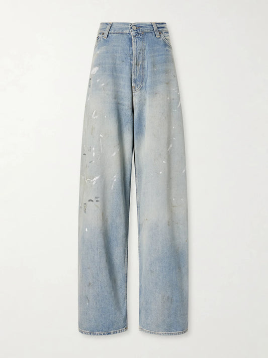 Image of Jeans. Product name - 2023 Trafalgar Straight-leg Jeans in Light blue colour by brand - Acne Studios
