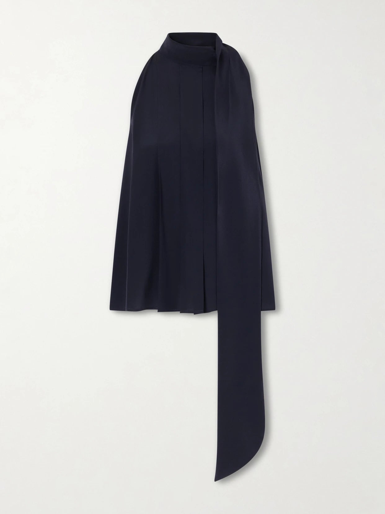 Draped Pleated Silk Blouse