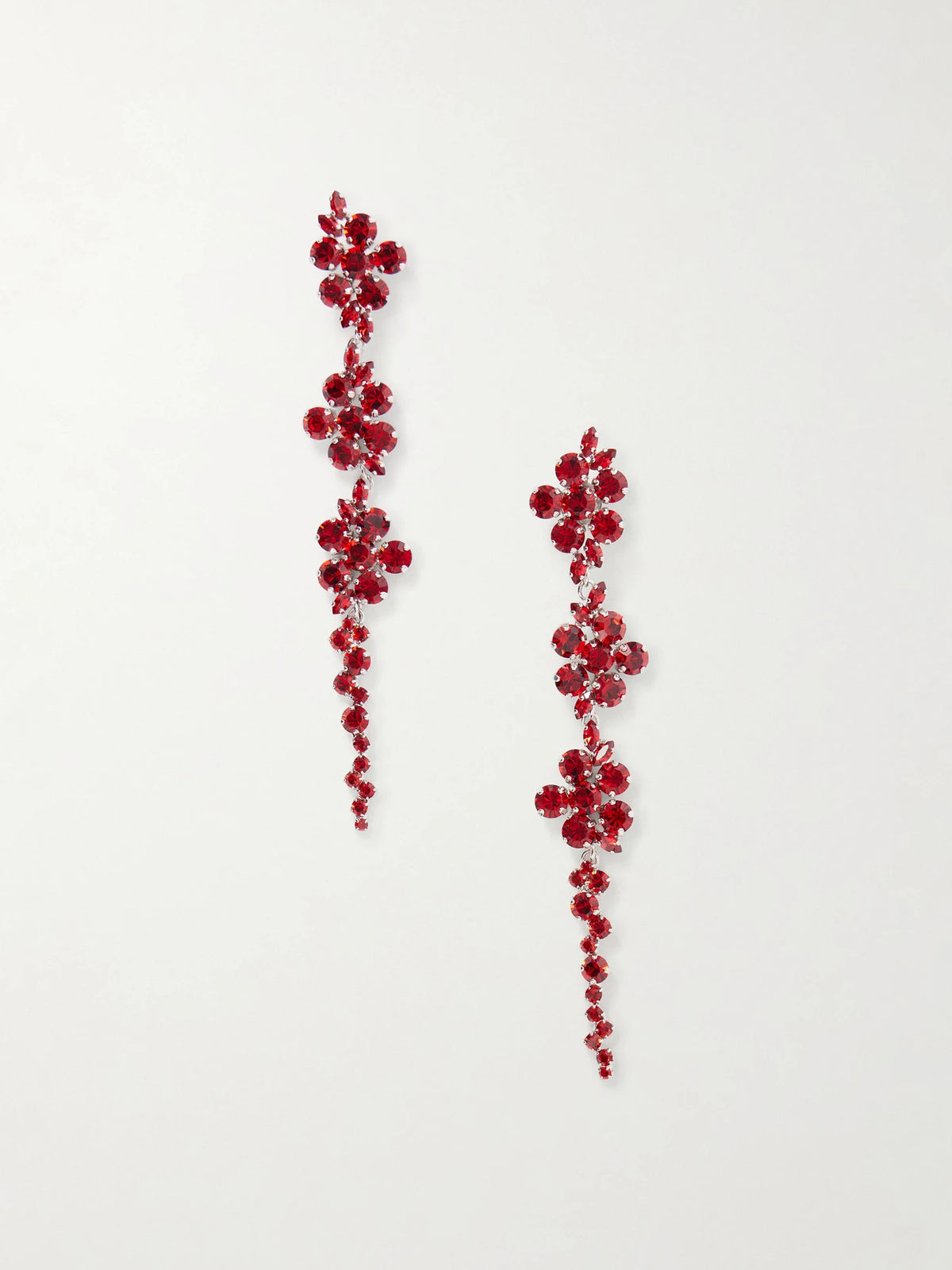 Simone Rocha Floral Drip Crystal-embellished Silver-tone Earrings