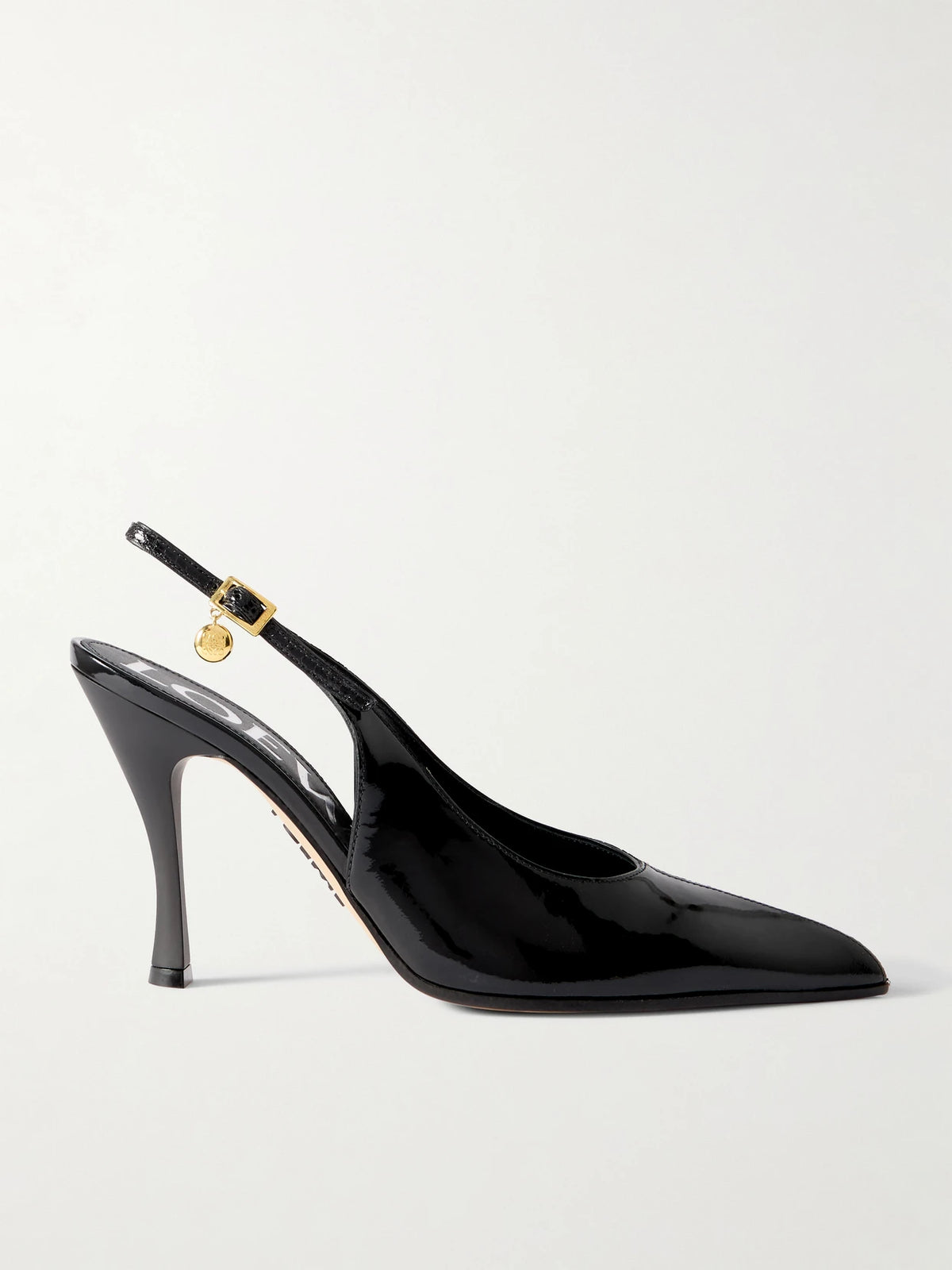 New Comic Embellished Paneled Leather Slingback Pumps