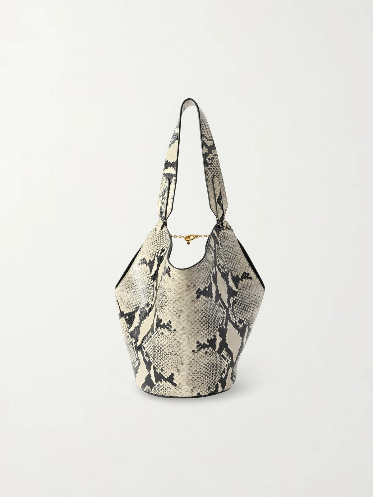 Lotus Mini Snake-effect Leather Tote
