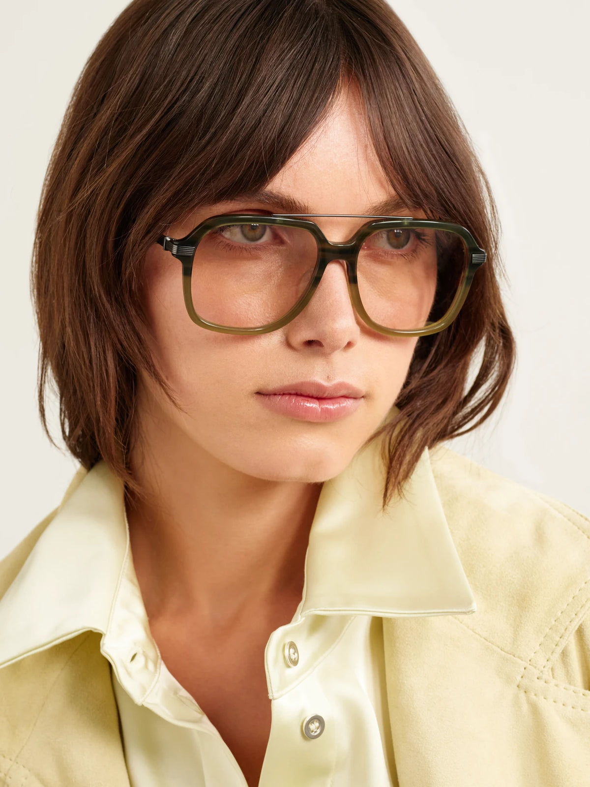 Image of Sunglasses. Product name - D. Ellis Aviator-style Acetate And Titanium Sunglasses in Gray colour by brand - Barton Perreira