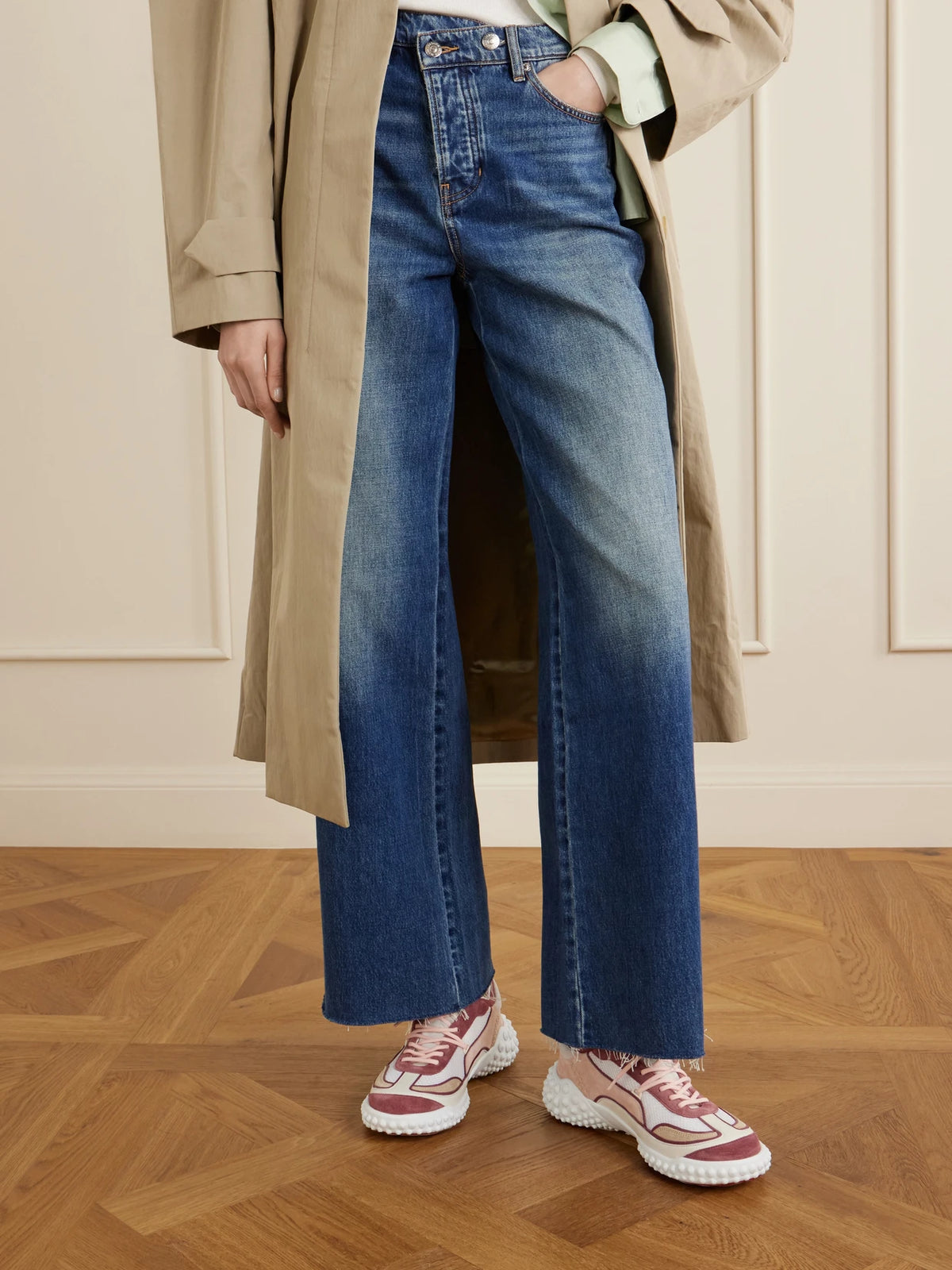Mara Leather-trimmed Sneakers