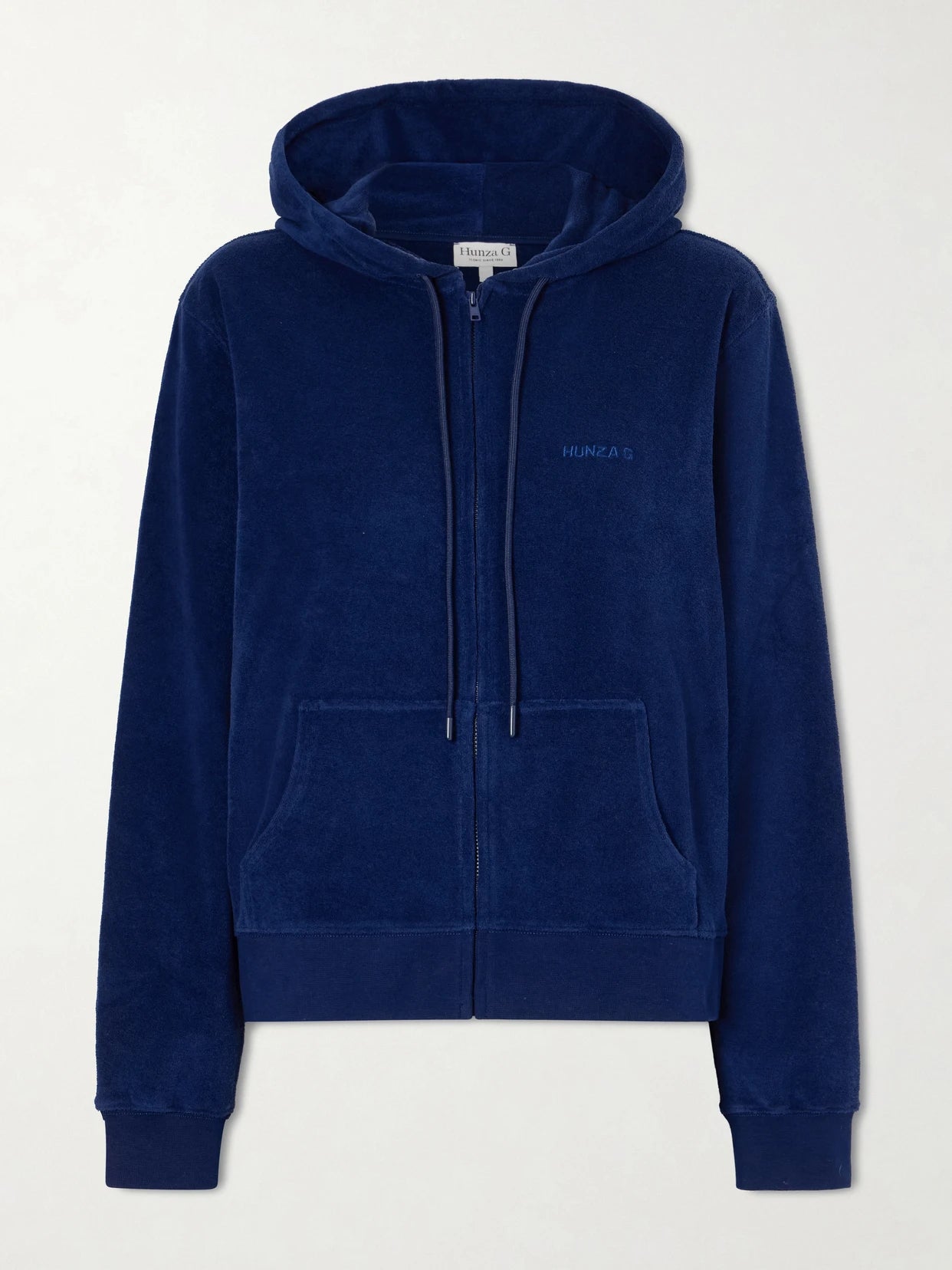 Hooded Embroidered Cotton-terry Top