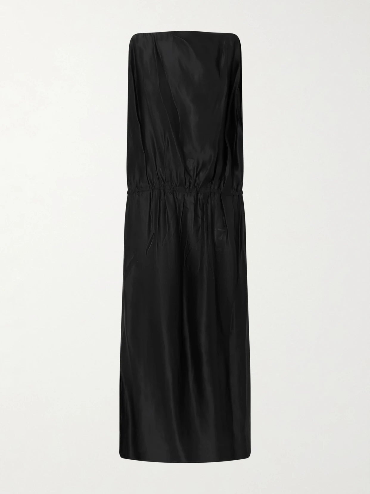 Image of Dresses. Product name - Tia Satin-twill Midi Dress in Black colour by brand - KHAITE