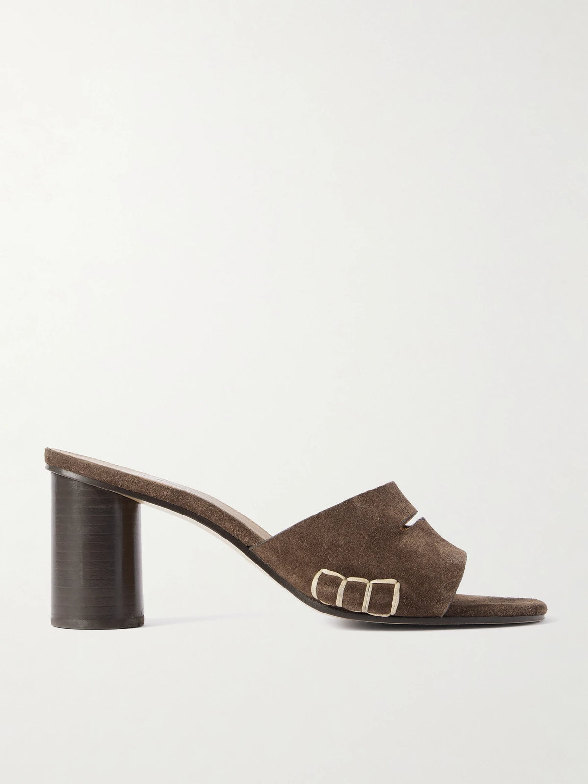 Loafer Whipstitched Suede Mules