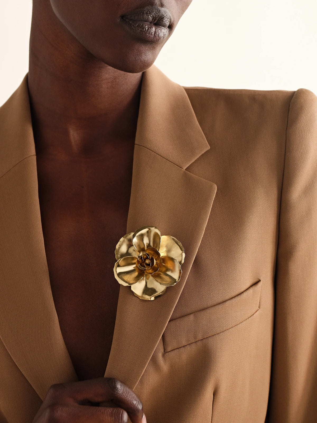 Image of Jewelry. Product name - Gladiolus Gold-plated Brooch in Multi colour by brand - Jennifer Behr