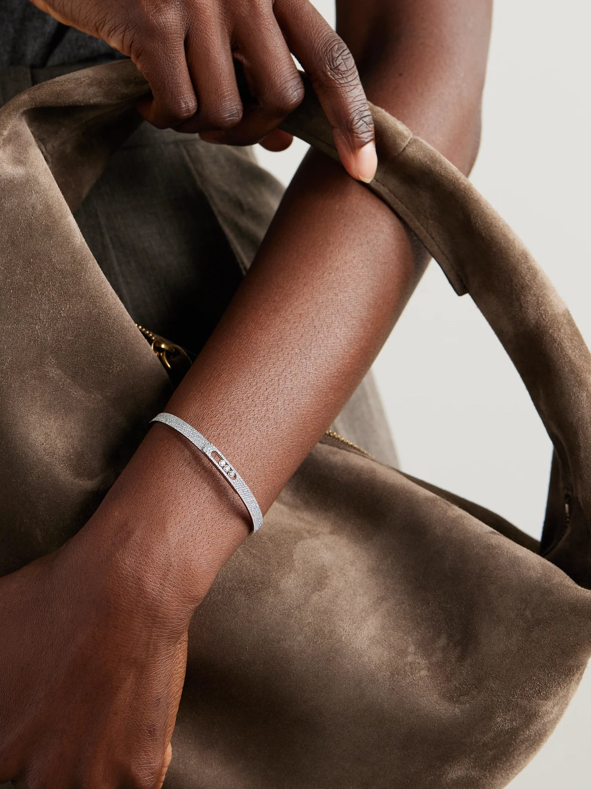 Image of Bracelets. Product name - Move Noa 18-karat White Gold Diamond Bangle in Silver colour by brand - Messika