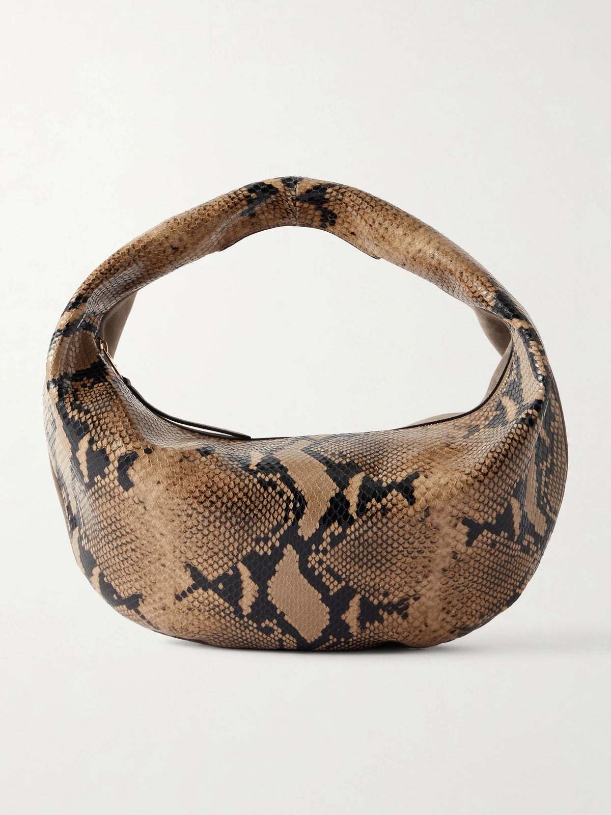 Olivia Medium Snake-effect Leather And Suede Bag