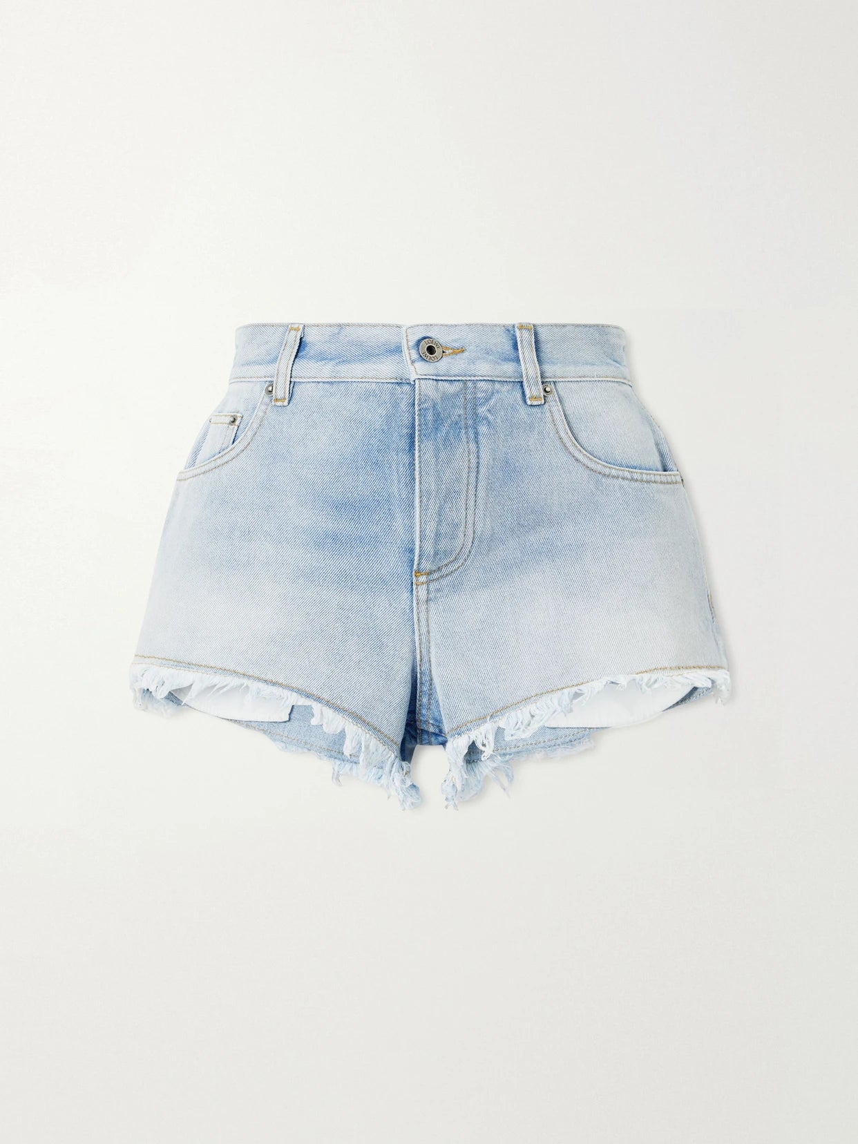 + Paula's Ibiza Anagram Distressed Straight-leg Denim Shorts