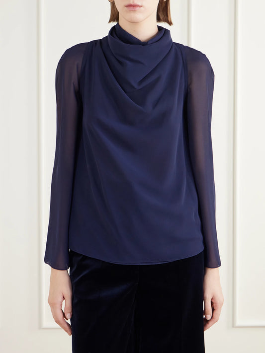 Altuzarra Cara Draped Georgette Blouse